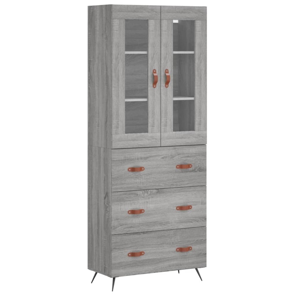 vidaXL Ντουλάπι Γκρι Sonoma 69,5 x 34 x 180 εκ. Επεξεργασμένο Ξύλο