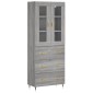 vidaXL Ντουλάπι Γκρι Sonoma 69,5 x 34 x 180 εκ. Επεξεργασμένο Ξύλο