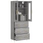 vidaXL Ντουλάπι Γκρι Sonoma 69,5 x 34 x 180 εκ. Επεξεργασμένο Ξύλο
