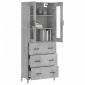 vidaXL Ντουλάπι Γκρι Σκυροδέματος 69,5x34x180 εκ. Επεξεργασμένο Ξύλο