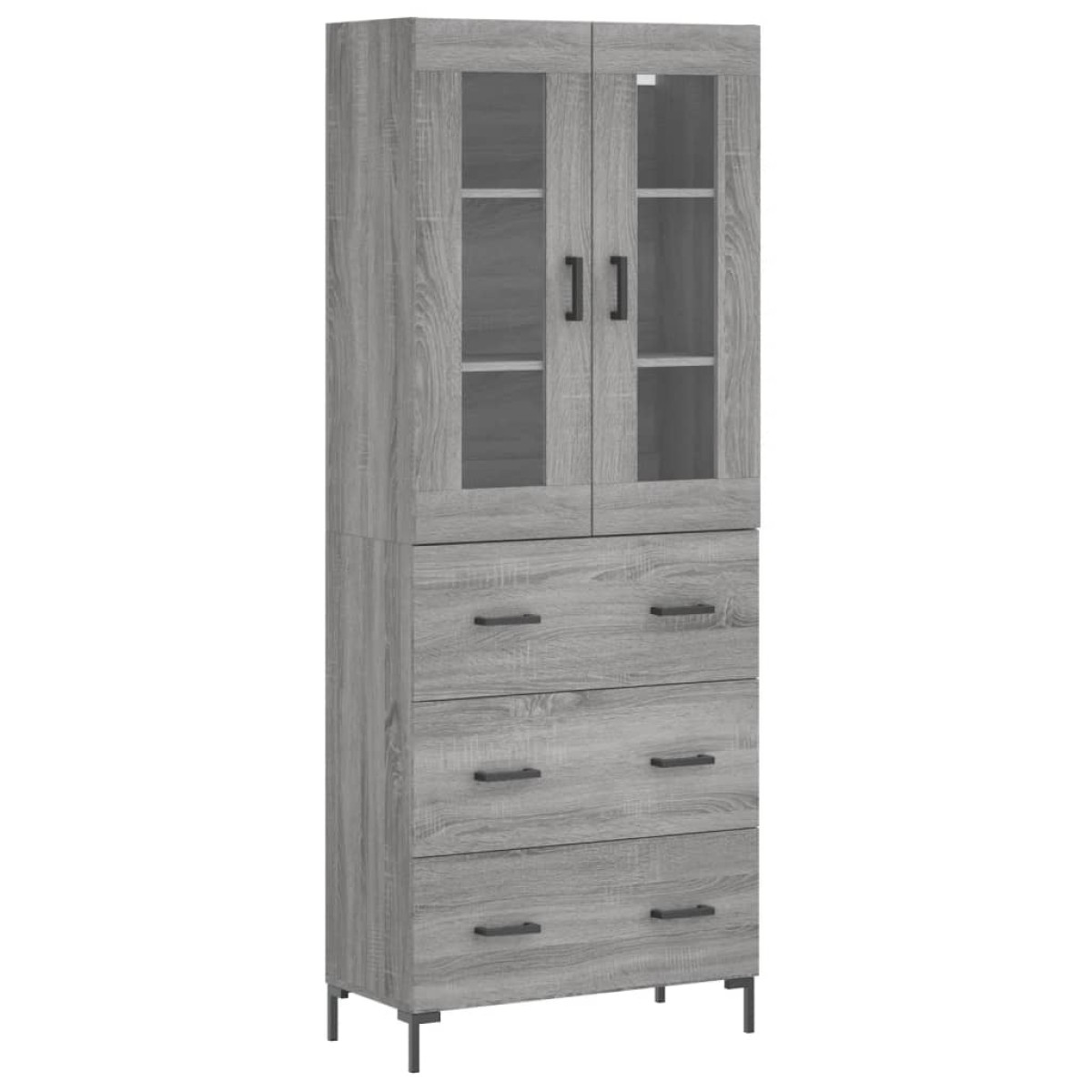 vidaXL Ντουλάπι Γκρι Sonoma 69,5 x 34 x 180 εκ. Επεξεργασμένο Ξύλο