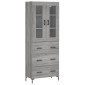 vidaXL Ντουλάπι Γκρι Sonoma 69,5 x 34 x 180 εκ. Επεξεργασμένο Ξύλο