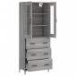 vidaXL Ντουλάπι Γκρι Sonoma 69,5 x 34 x 180 εκ. Επεξεργασμένο Ξύλο