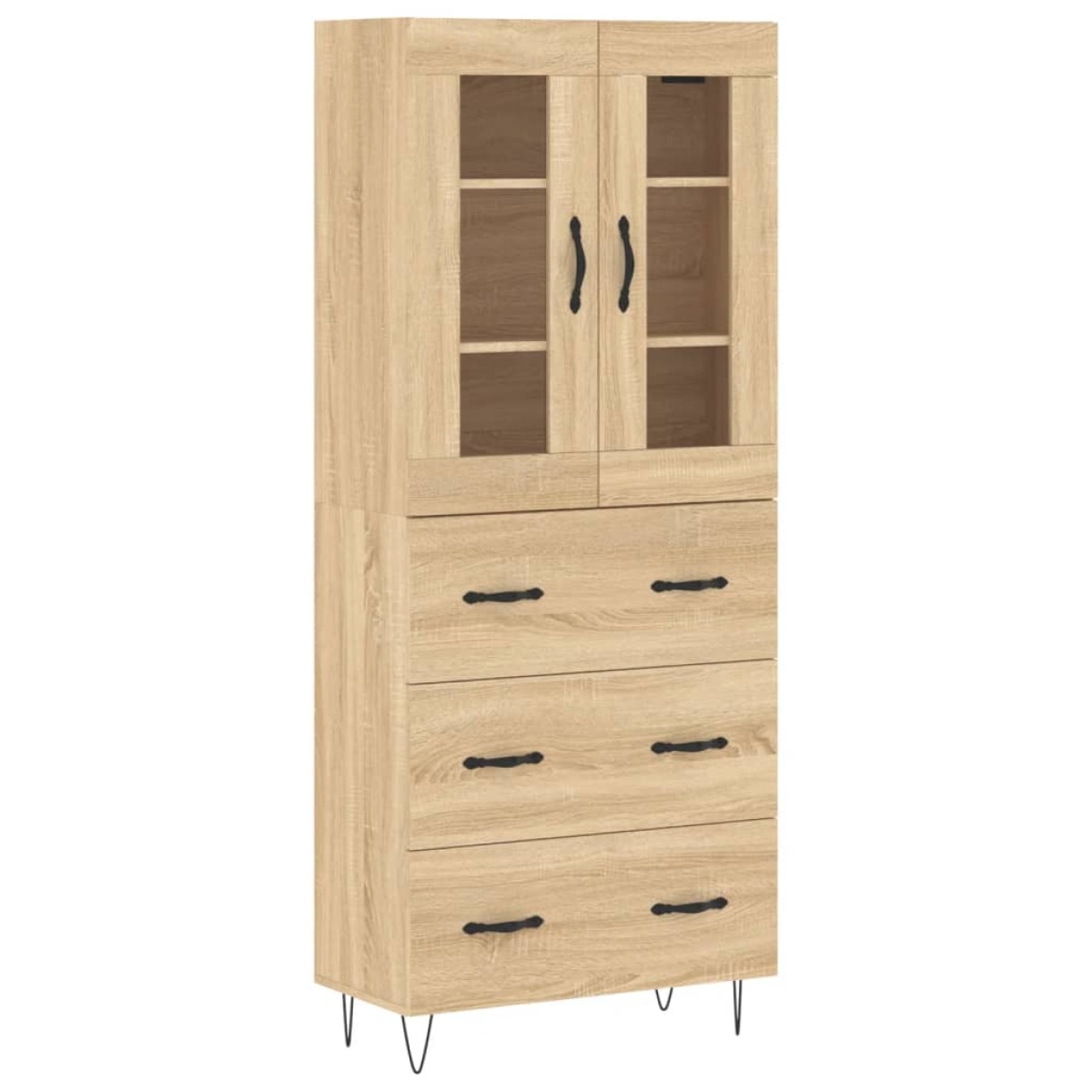 vidaXL Ντουλάπι Sonoma δρυς 69,5 x 34 x 180 εκ. από Επεξεργασμένο Ξύλο