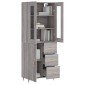 vidaXL Ντουλάπι Γκρι Sonoma 69,5 x 34 x 180 εκ. Επεξεργασμένο Ξύλο