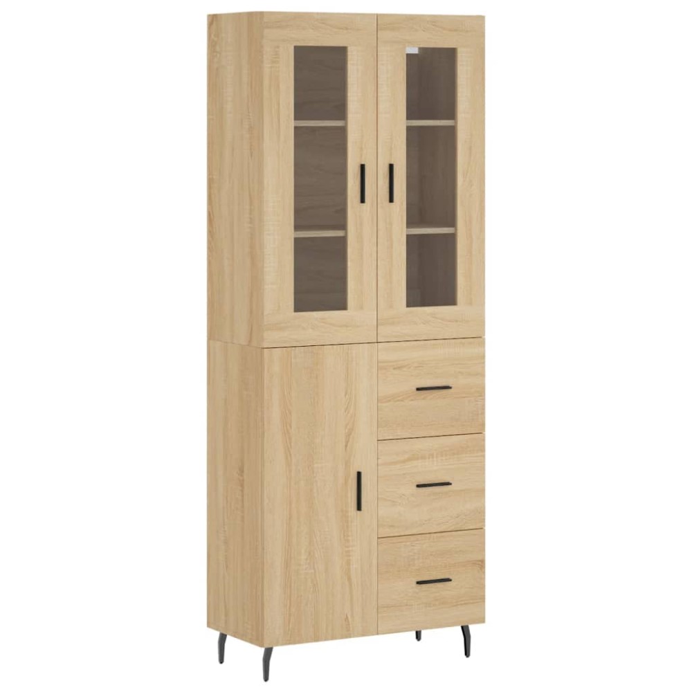 vidaXL Ντουλάπι Sonoma δρυς 69,5 x 34 x 180 εκ. από Επεξεργασμένο Ξύλο
