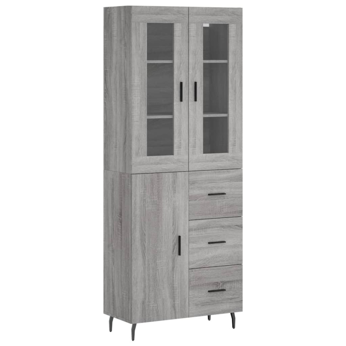 vidaXL Ντουλάπι Γκρι Sonoma 69,5 x 34 x 180 εκ. Επεξεργασμένο Ξύλο