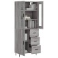 vidaXL Ντουλάπι Γκρι Sonoma 69,5 x 34 x 180 εκ. Επεξεργασμένο Ξύλο