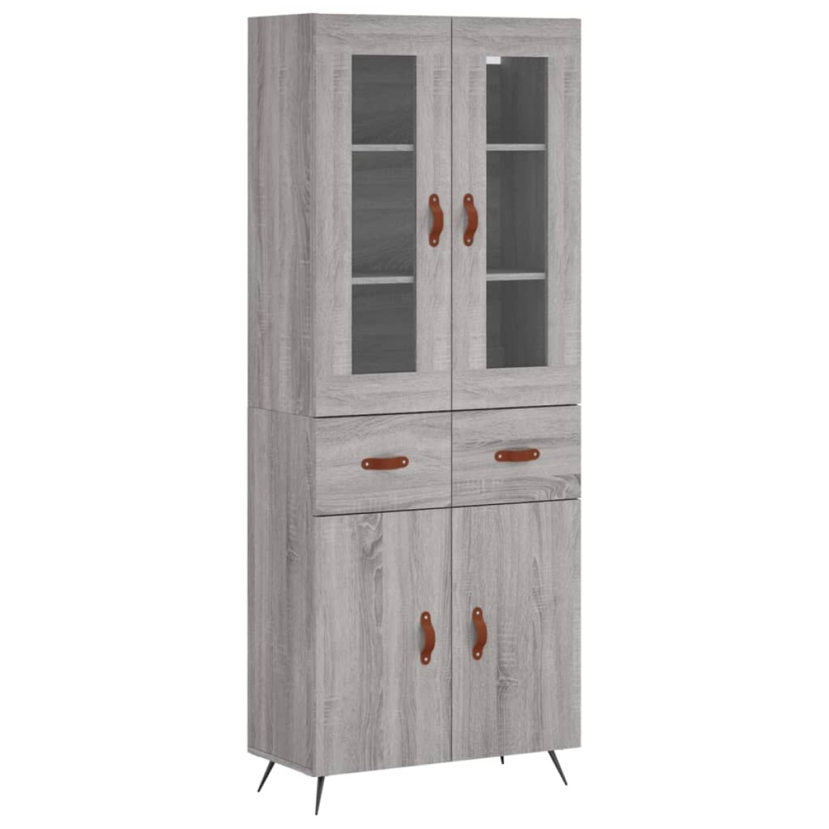 vidaXL Ντουλάπι Γκρι Sonoma 69,5 x 34 x 180 εκ. Επεξεργασμένο Ξύλο