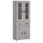 vidaXL Ντουλάπι Γκρι Sonoma 69,5 x 34 x 180 εκ. Επεξεργασμένο Ξύλο