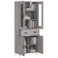 vidaXL Ντουλάπι Γκρι Sonoma 69,5 x 34 x 180 εκ. Επεξεργασμένο Ξύλο