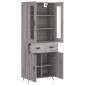 vidaXL Ντουλάπι Γκρι Sonoma 69,5 x 34 x 180 εκ. Επεξεργασμένο Ξύλο