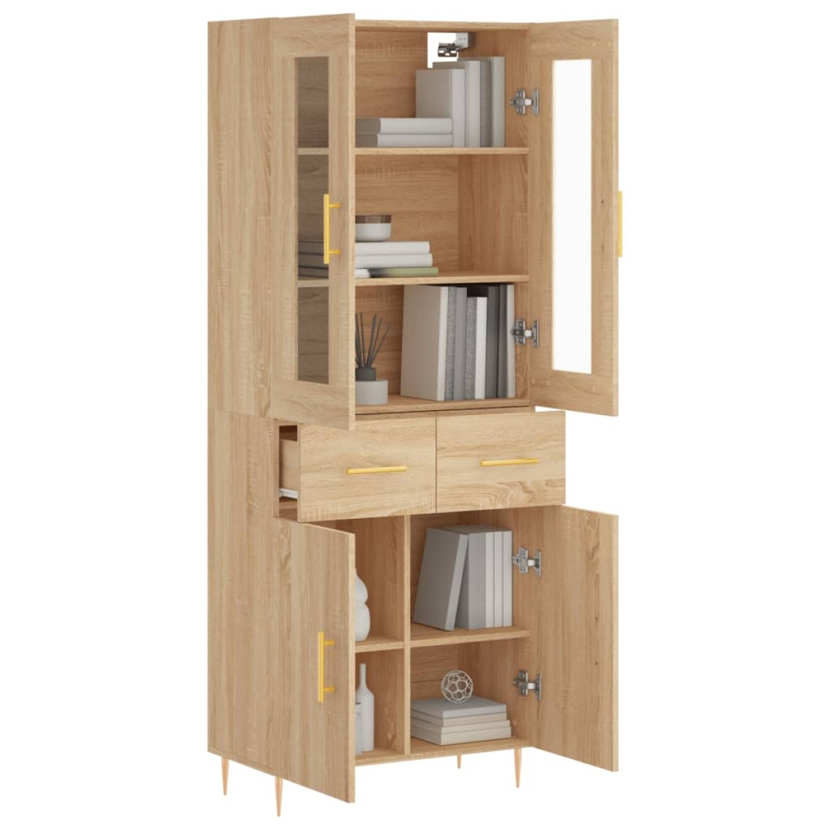 vidaXL Ντουλάπι Sonoma δρυς 69,5 x 34 x 180 εκ. από Επεξεργασμένο Ξύλο