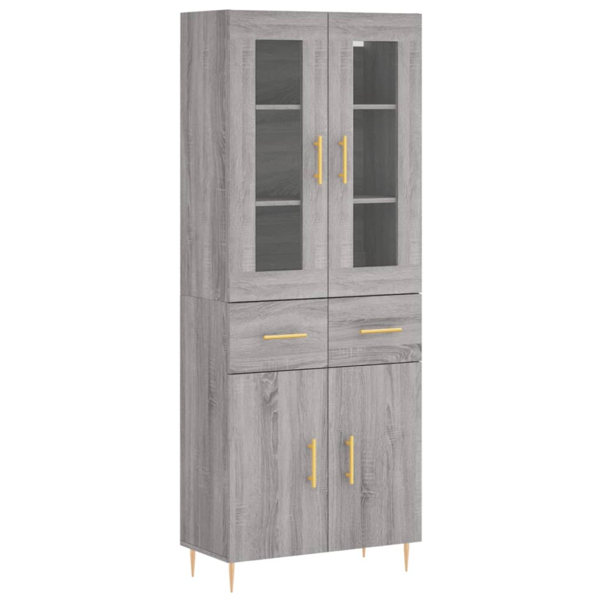 vidaXL Ντουλάπι Γκρι Sonoma 69,5 x 34 x 180 εκ. Επεξεργασμένο Ξύλο