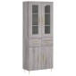 vidaXL Ντουλάπι Γκρι Sonoma 69,5 x 34 x 180 εκ. Επεξεργασμένο Ξύλο