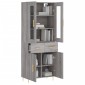 vidaXL Ντουλάπι Γκρι Sonoma 69,5 x 34 x 180 εκ. Επεξεργασμένο Ξύλο