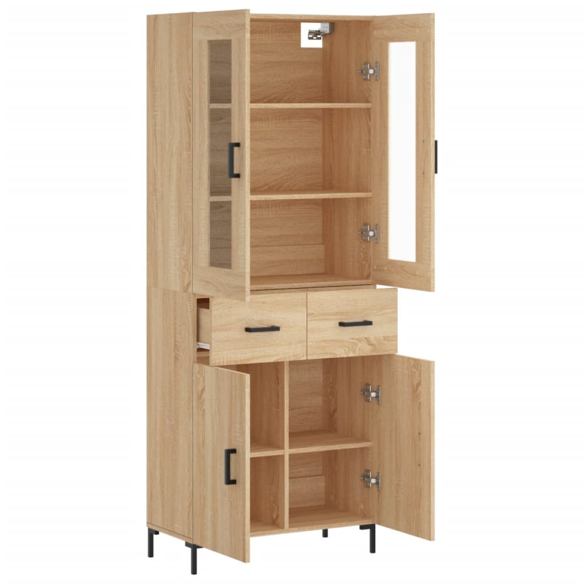vidaXL Ντουλάπι Sonoma δρυς 69,5 x 34 x 180 εκ. από Επεξεργασμένο Ξύλο