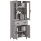 vidaXL Ντουλάπι Γκρι Sonoma 69,5 x 34 x 180 εκ. Επεξεργασμένο Ξύλο