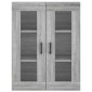 vidaXL Ντουλάπι Γκρι Sonoma 69,5 x 34 x 180 εκ. Επεξεργασμένο Ξύλο