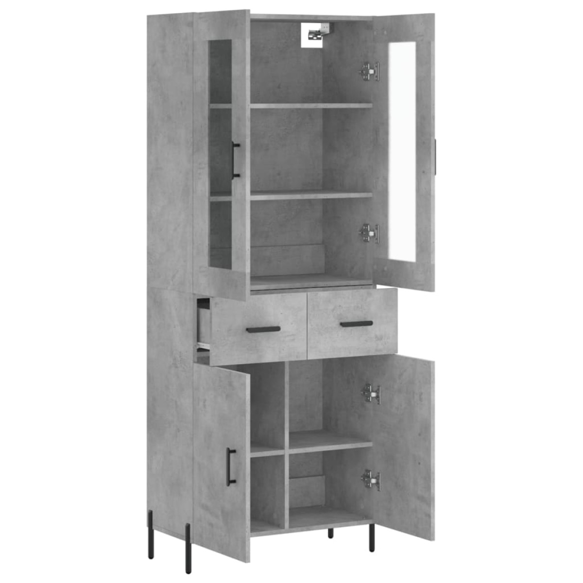 vidaXL Ντουλάπι Γκρι Σκυροδέματος 69,5x34x180 εκ. Επεξεργασμένο Ξύλο