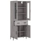 vidaXL Ντουλάπι Γκρι Sonoma 69,5 x 34 x 180 εκ. Επεξεργασμένο Ξύλο