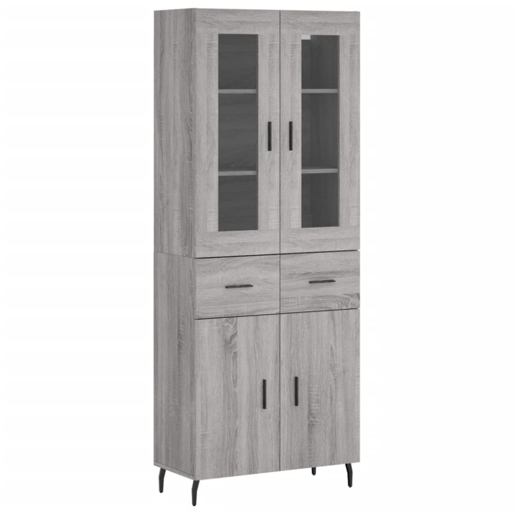 vidaXL Ντουλάπι Γκρι Sonoma 69,5 x 34 x 180 εκ. Επεξεργασμένο Ξύλο