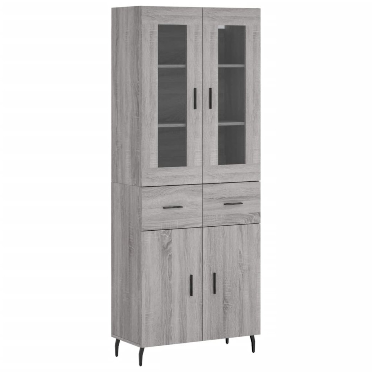vidaXL Ντουλάπι Γκρι Sonoma 69,5 x 34 x 180 εκ. Επεξεργασμένο Ξύλο