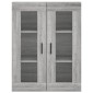 vidaXL Ντουλάπι Γκρι Sonoma 69,5 x 34 x 180 εκ. Επεξεργασμένο Ξύλο
