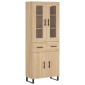 vidaXL Ντουλάπι Sonoma δρυς 69,5 x 34 x 180 εκ. από Επεξεργασμένο Ξύλο