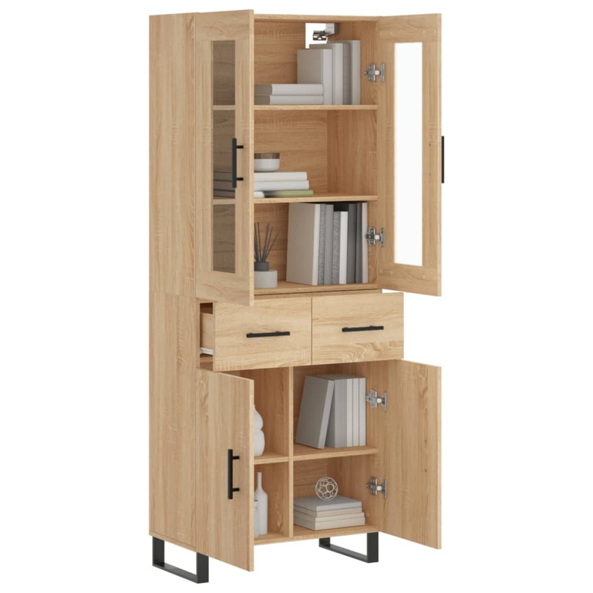 vidaXL Ντουλάπι Sonoma δρυς 69,5 x 34 x 180 εκ. από Επεξεργασμένο Ξύλο