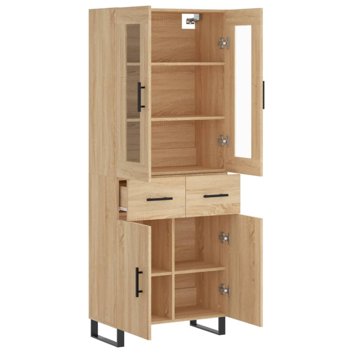vidaXL Ντουλάπι Sonoma δρυς 69,5 x 34 x 180 εκ. από Επεξεργασμένο Ξύλο