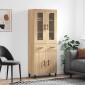 vidaXL Ντουλάπι Sonoma δρυς 69,5 x 34 x 180 εκ. από Επεξεργασμένο Ξύλο