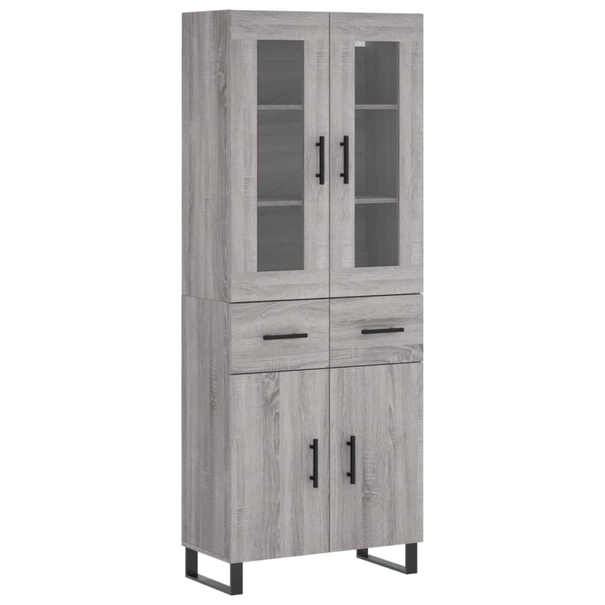 vidaXL Ντουλάπι Γκρι Sonoma 69,5 x 34 x 180 εκ. Επεξεργασμένο Ξύλο