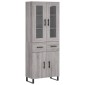 vidaXL Ντουλάπι Γκρι Sonoma 69,5 x 34 x 180 εκ. Επεξεργασμένο Ξύλο