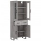 vidaXL Ντουλάπι Γκρι Sonoma 69,5 x 34 x 180 εκ. Επεξεργασμένο Ξύλο