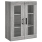 vidaXL Ντουλάπι Γκρι Sonoma 69,5 x 34 x 180 εκ. Επεξεργασμένο Ξύλο