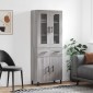 vidaXL Ντουλάπι Γκρι Sonoma 69,5 x 34 x 180 εκ. Επεξεργασμένο Ξύλο