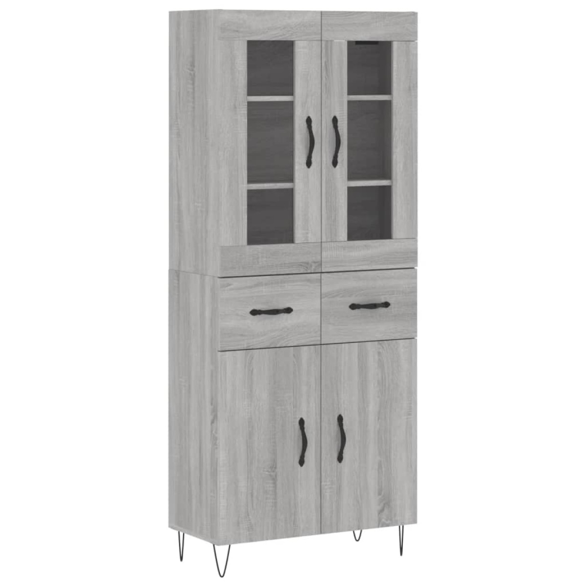 vidaXL Ντουλάπι Γκρι Sonoma 69,5 x 34 x 180 εκ. Επεξεργασμένο Ξύλο
