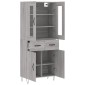 vidaXL Ντουλάπι Γκρι Sonoma 69,5 x 34 x 180 εκ. Επεξεργασμένο Ξύλο