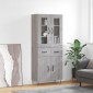 vidaXL Ντουλάπι Γκρι Sonoma 69,5 x 34 x 180 εκ. Επεξεργασμένο Ξύλο