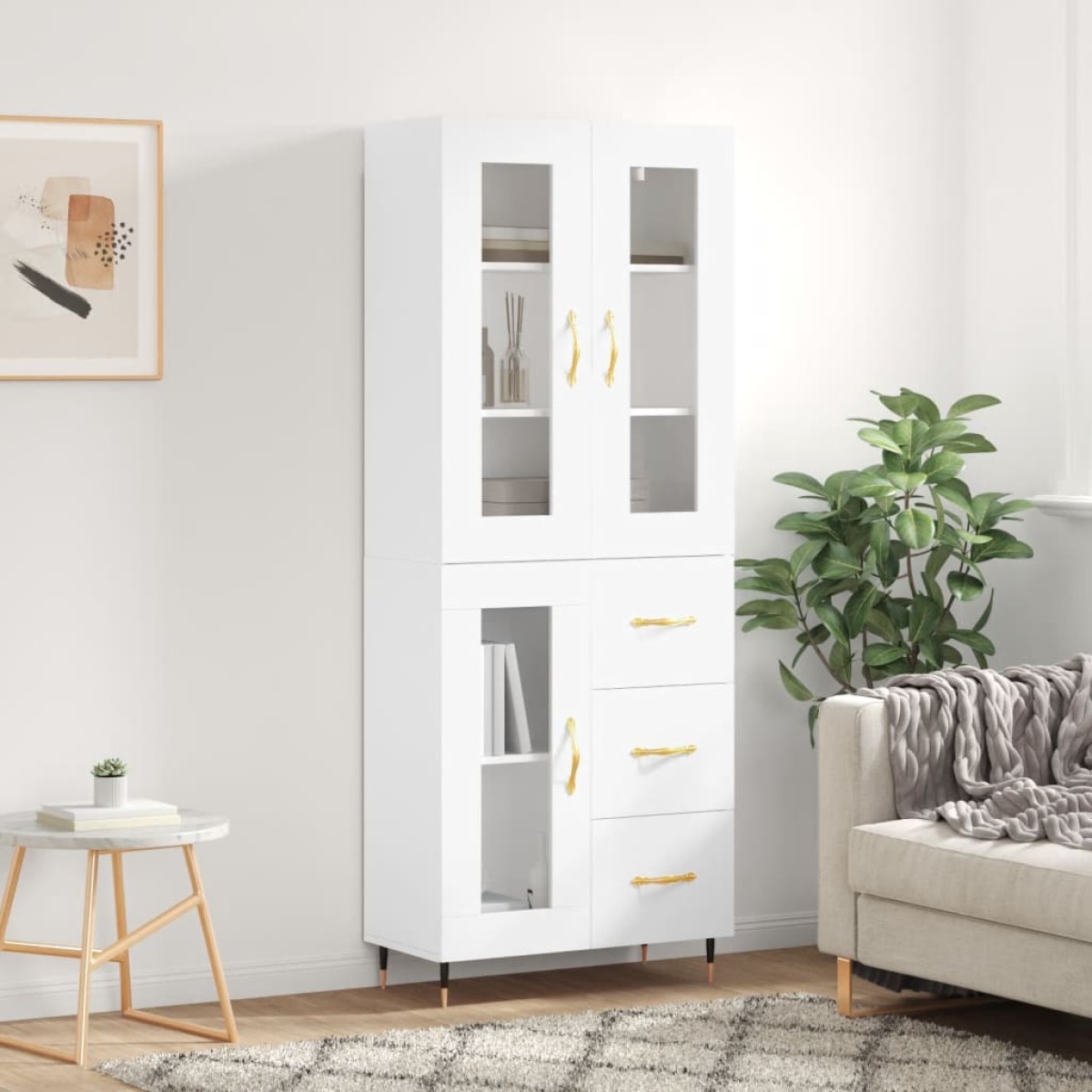 vidaXL Ντουλάπι Λευκό 69,5x34x180 εκ. από Επεξεργασμένο Ξύλο