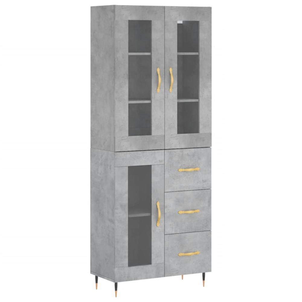 vidaXL Ντουλάπι Γκρι Σκυροδέματος 69,5x34x180 εκ. Επεξεργασμένο Ξύλο