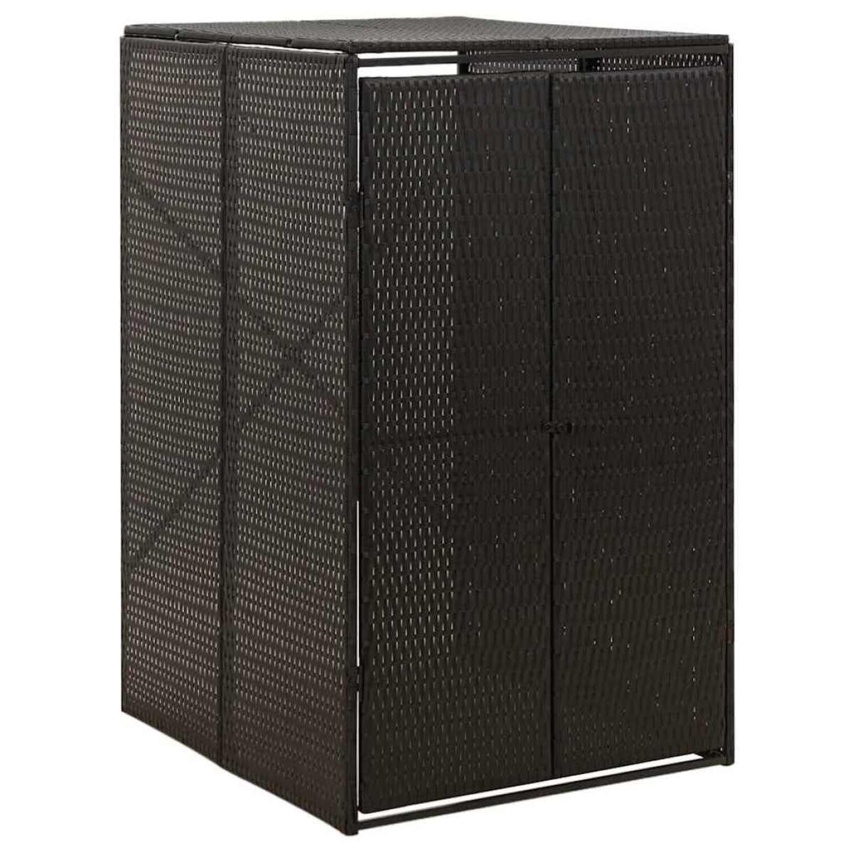 vidaXL Πλαίσιο για Κάδο Απορρ. με Ρόδες Μαύρο 70x80x117 εκ Συνθ. Ρατάν