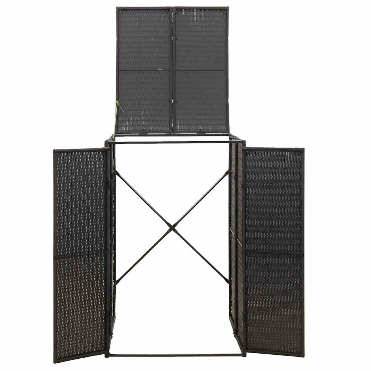 vidaXL Πλαίσιο για Κάδο Απορρ. με Ρόδες Μαύρο 70x80x117 εκ Συνθ. Ρατάν