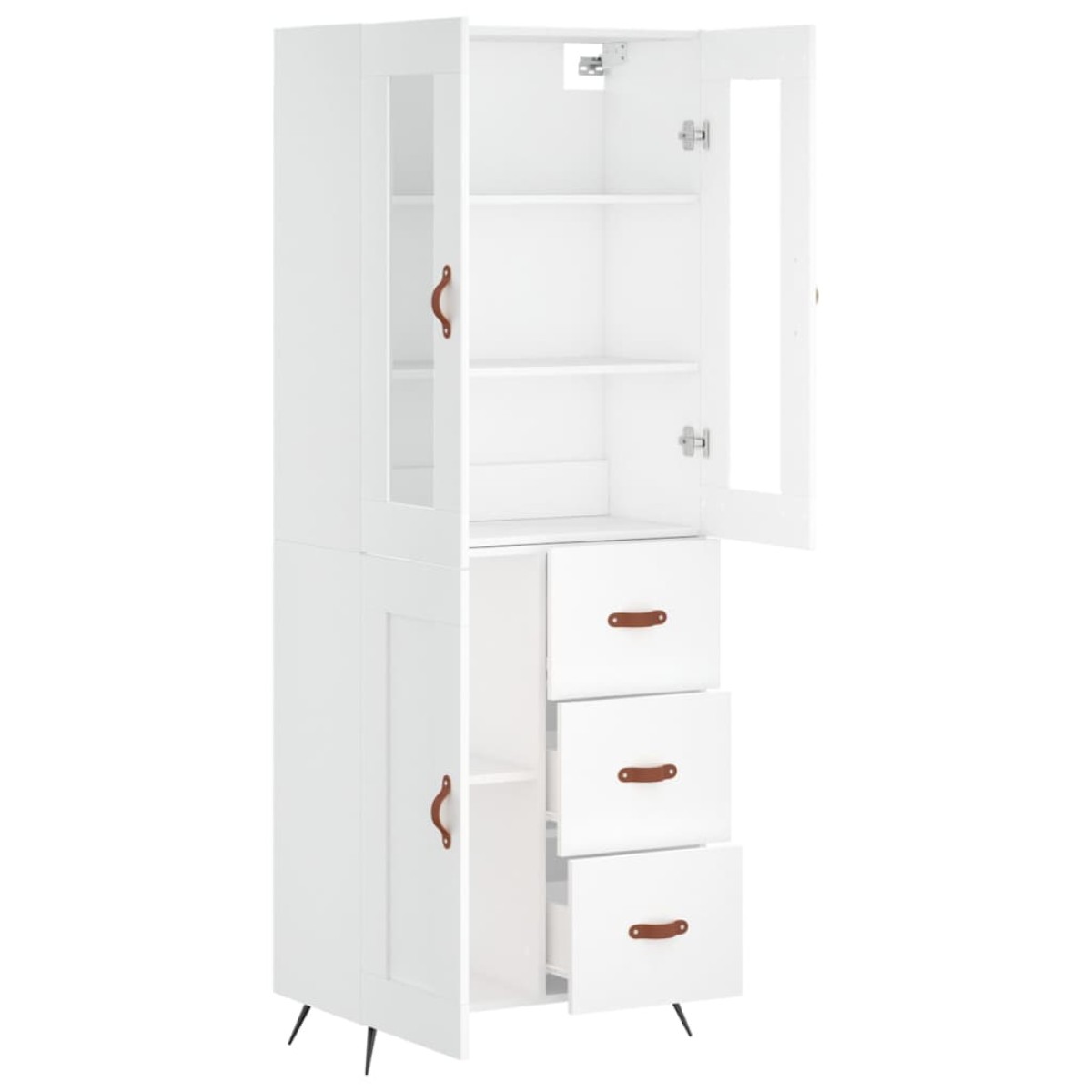 vidaXL Ντουλάπι Λευκό 69,5x34x180 εκ. από Επεξεργασμένο Ξύλο