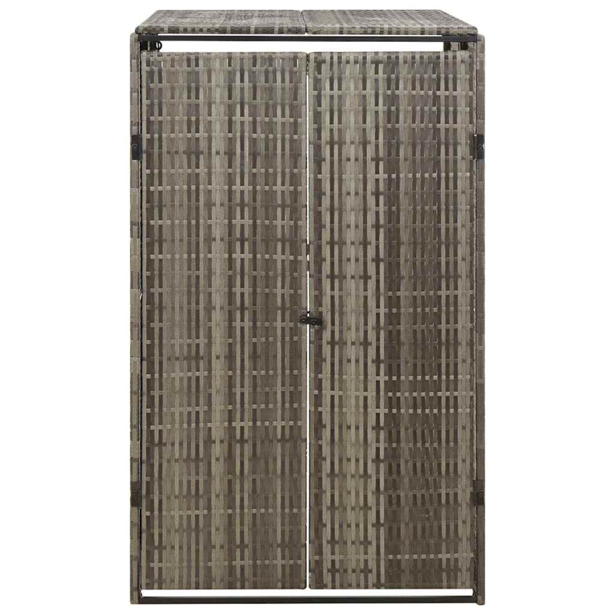 vidaXL Πλαίσιο για Κάδο Απορρ. με Ρόδες Γκρι 70x80x117 εκ. Συνθ. Ρατάν