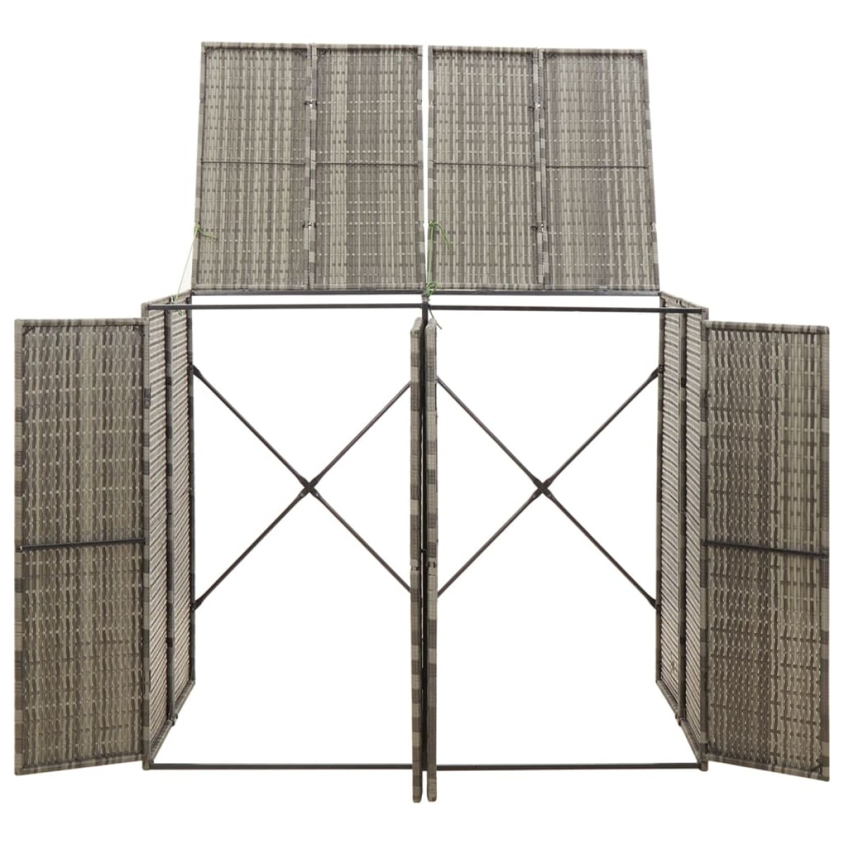 vidaXL Πλαίσιο για Κάδο Απορρ. με Ρόδες Γκρι 140x80x117 εκ Συνθ. Ρατάν