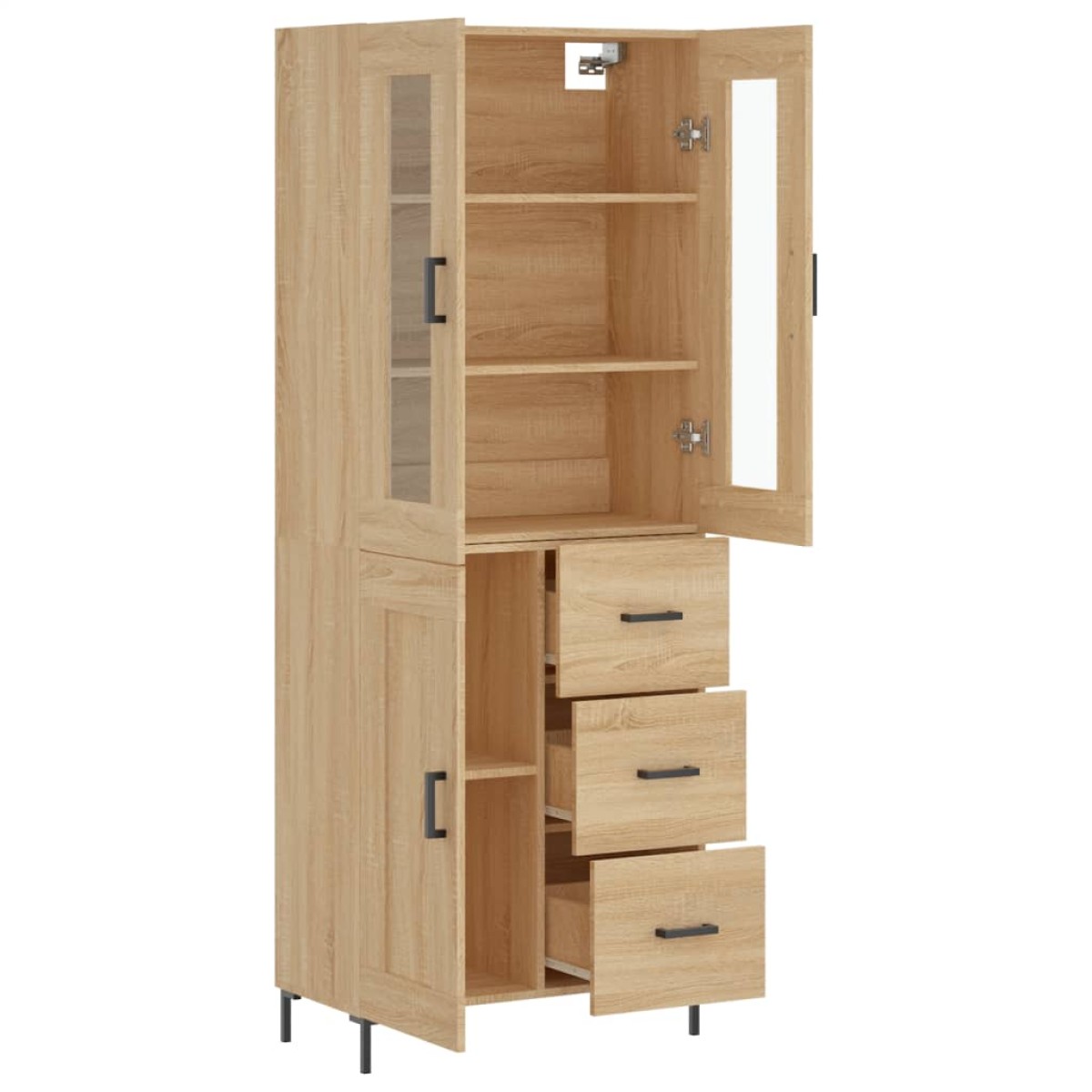 vidaXL Ντουλάπι Sonoma δρυς 69,5 x 34 x 180 εκ. από Επεξεργασμένο Ξύλο