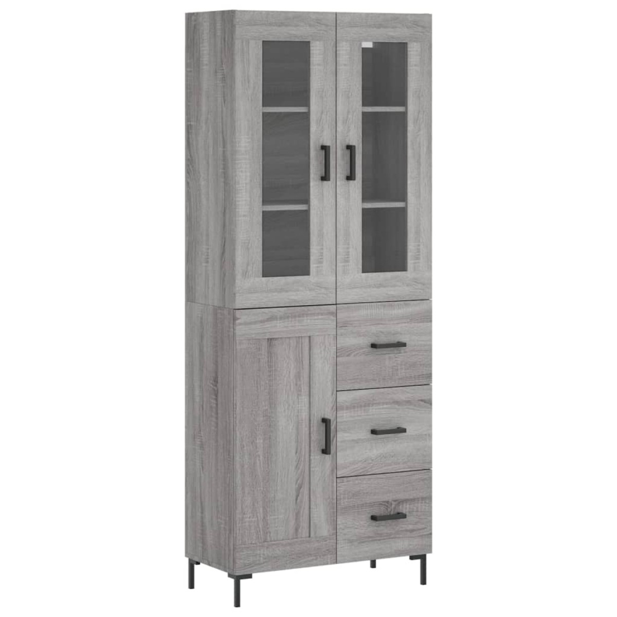 vidaXL Ντουλάπι Γκρι Sonoma 69,5 x 34 x 180 εκ. Επεξεργασμένο Ξύλο