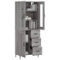 vidaXL Ντουλάπι Γκρι Sonoma 69,5 x 34 x 180 εκ. Επεξεργασμένο Ξύλο